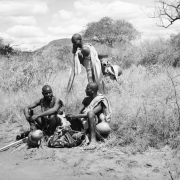 Resting on the road. Photo: Koloman Trčka. East Africa, 1937–1939. Negative / Image 380. 