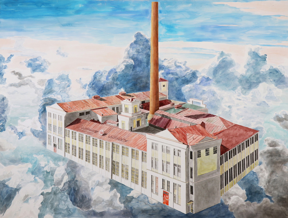 Нина Ивановић: Југошпед, 2021, акварел на папиру, 200x150 cm